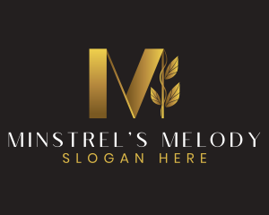 Luxury Leaf Letter M logo design