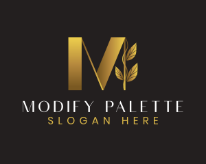 Luxury Leaf Letter M logo design