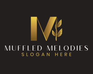 Luxury Leaf Letter M logo design