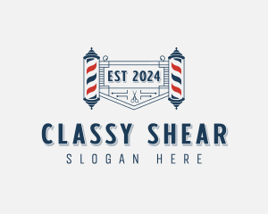 Barbershop Shears Haircut logo design