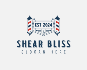 Barbershop Shears Haircut logo design