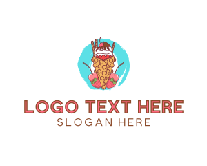 Ice Cream Waffle Fruit logo