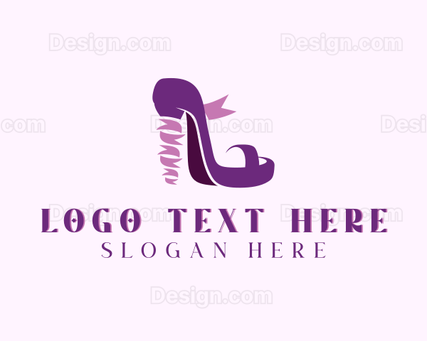 Ribbon Stiletto Shoe Logo