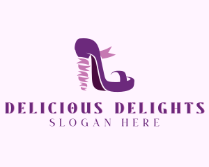 Ribbon Stiletto Shoe Logo