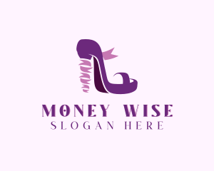 Ribbon Stiletto Shoe Logo