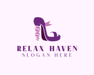 Ribbon Stiletto Shoe Logo