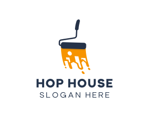 Painting Paint Roller House logo design