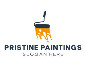 Painting Paint Roller House logo design