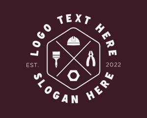 Hipster Hexagon Handyman Tools logo