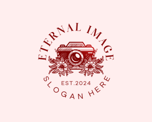 Floral Camera Photography logo design