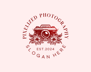 Floral Camera Photography logo design