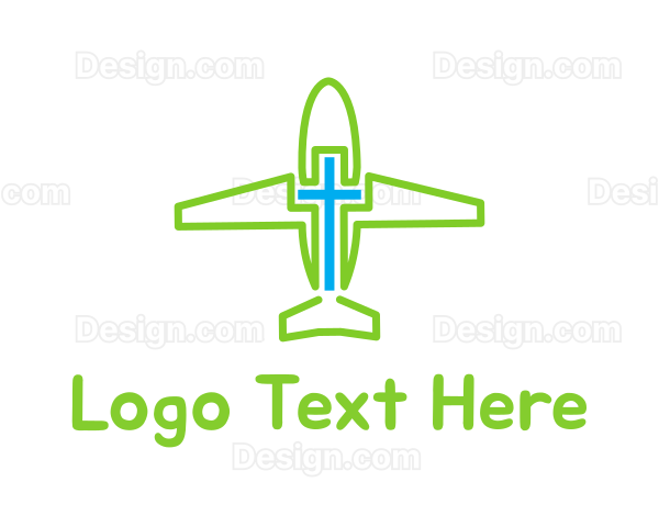 Cross Airplane Outline Logo