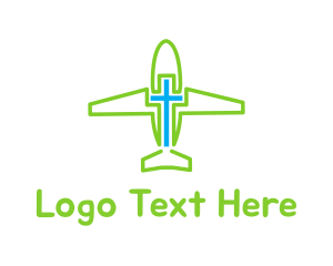 Cross Airplane Outline logo