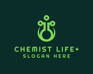 Chemist Laboratory Flask logo design