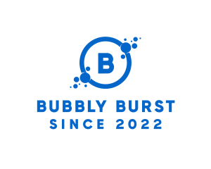 Laundromat Cleaning Bubbles logo design