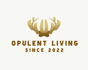 Golden Antler Crown logo design