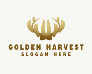 Golden Antler Crown logo design