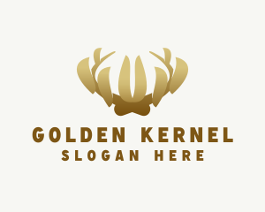 Golden Antler Crown logo design