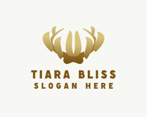 Golden Antler Crown logo design