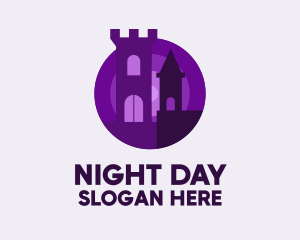 Castle Night Scene logo design