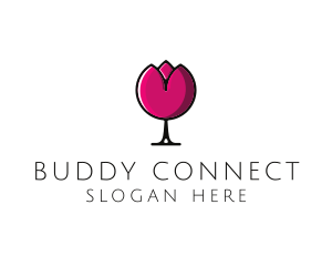 Tulip Wine Glass logo design