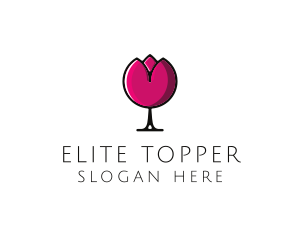 Tulip Wine Glass logo design