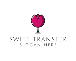 Tulip Wine Glass logo design