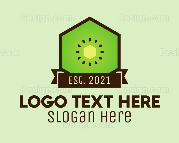 Hexagon Kiwi Fruit Logo