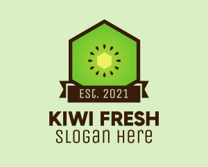 Hexagon Kiwi Fruit logo