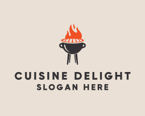 Barbecue BBQ Food Grill  logo design