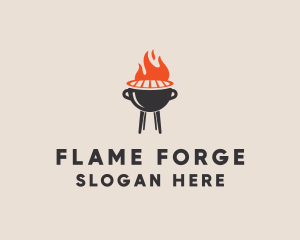 Barbecue BBQ Food Grill  logo design