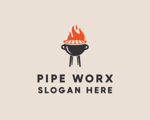 Barbecue BBQ Food Grill  logo design