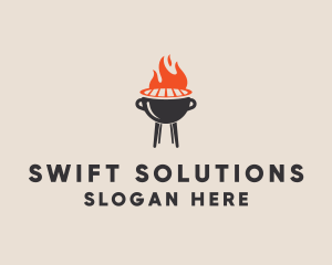 Barbecue BBQ Food Grill  logo design