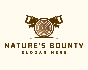 Woodcutting Log Saw logo design