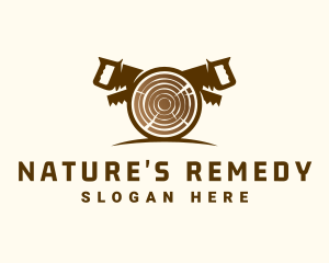 Woodcutting Log Saw logo design