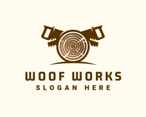 Woodcutting Log Saw logo design