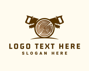 Bark - Woodcutting Log Saw logo design