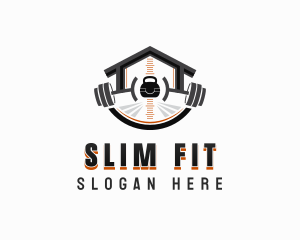 Fitness Barbell Kettlebell  logo design