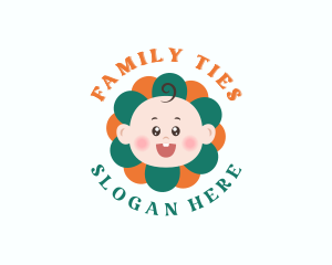 Cute Baby Flower logo design