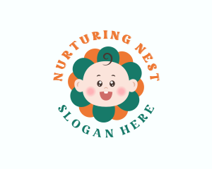 Cute Baby Flower logo