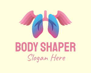 Pink Lung Wings logo design