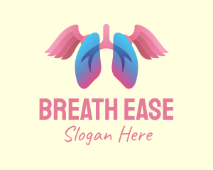 Pink Lung Wings logo design