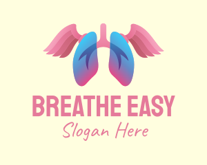 Pink Lung Wings logo design