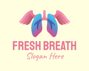 Pink Lung Wings logo design