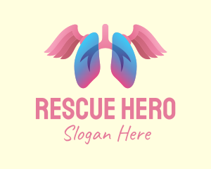 Pink Lung Wings logo design