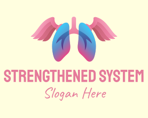 Pink Lung Wings logo design