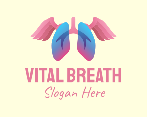 Pink Lung Wings logo design