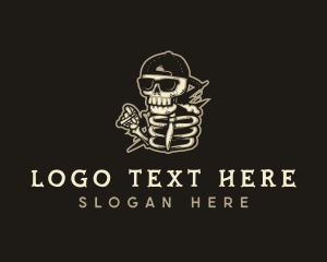 Skeleton Vaping Smoke logo