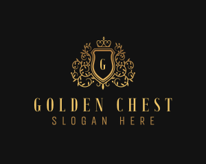 Golden Vine Royalty Shield  logo design