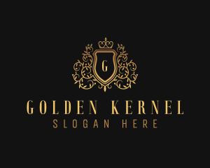 Golden Vine Royalty Shield  logo design